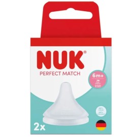 NUK Perfect Match Θηλή Σιλικόνης Flow Control 6+μηνών, 2τεμ