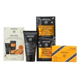 Apivita Set Bee Lover Black Cleansing Gel Καθαρισμού Προσώπου 50ml + Φυσικό Σαπούνι με Μέλι 125gr + Face Mask Honey 2x8ml