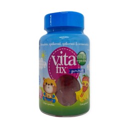 Intermed Multi + Probio VitaFix Gummies Bear Strawberry Παιδικές Πολυβιταμίνες σε Ζελεδάκια με Σχήμα Αρκουδάκι και Γεύση Φράουλα Βαζάκι 60τμχ
