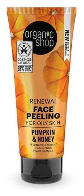 Organic Shop by Natura Siberica Renewal Face Peeling Pumpkin & Honey Απολεπιστικό Προσώπου Ανανέωσης για Λιπαρή Επιδερμίδα, 75ml