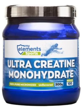 My Elements Ultra Creatine Monohydrate Υψηλής ισχύος Mικροϊονισμένη Μονοϋδρική Κρεατίνη, 300gr