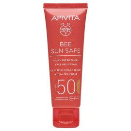 Apivita Bee Sun Safe Hydra Fresh Tinted Face Cream SPF50 Ενυδατική Αντηλιακή Κρέμα Gel Προσώπου με Χρώμα Ελαφριάς Υφής 50ml