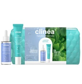 Clinea Limited Edition Gift Set Hydration Essentials Hyaluronic Waterbomb Oρός Προσώπου, 30ml, Smoothie Κρέμα Ματιών, 15ml & Δώρο Νεσεσέρ, 1τεμ, 1σετ