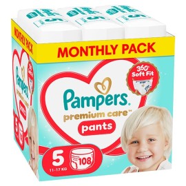 Pampers Premium Care Pants Monthly Pack No.5 (11-17kg) Βρεφικές Πάνες - Βρακάκι, 108τεμ