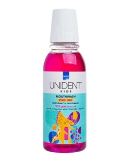 Intermed Unident Kids Fluo Max Mouthwash γεύση Τσιχλόφουσκα 250ml