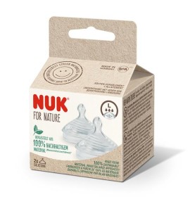 Nuk For Nature Θήλη (10.12.4027) Silicone 2 Μέγεθος L, 2 τεμάχια