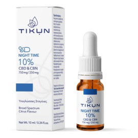 Tikun Night Time 10% CBD 750mg & CBN 250mg Υπογλώσσιες Σταγόνες 10ml