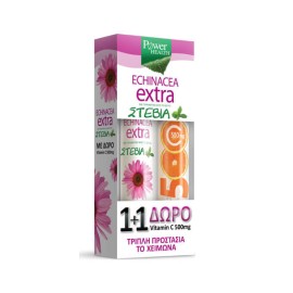 Power Health Echinacea Extra με Στέβια 24 αναβράζοντα δισκία + Vitamin C 500mg Πορτοκάλι 20 αναβράζοντα δισκία