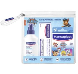 Hansaplast Παιδικό Kit Περιποίησης Πληγών Paw Patrol με Σπρέι Καθαρισμού Πληγών, 1τεμ, Κρέμα Επούλωσης Πληγών 50g, Αυτοκόλλητα Επιθέματα Paw Patrol, 20τεμ & Δώρο Νεσεσέρ, 1τεμ, 1σετ