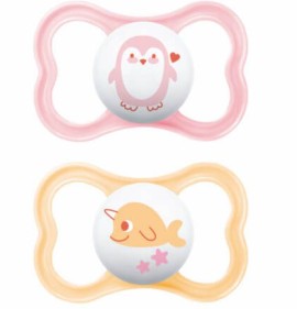 Mam Πιπίλα Air Σιλικόνης 6-16m Ροζ 2τμχ