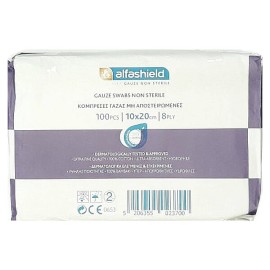 Alfa Gauze Κομπρέσες Γάζας Μη Αποστειρωμένες 10cm X 20cm 100τμχ