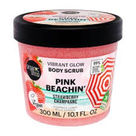 Organic Shop by Natura Siberica Travel Dream Vibrant Glow Pink Beachin Body Scrub Απολεπιστικό Σώματος με Φράουλα, 300ml