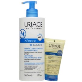 Uriage Promo Xemose Anti-Itch Soothing Oil Balm, 500ml & Cleansing Soothing Oil, 50ml