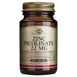 Solgar Zinc Picolinate 22mg 100tabs