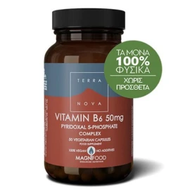 Terranova Vitamin B6 50mg Complex Φυτικής Προέλευσης Βιταμίνη B6 50 κάψουλες
