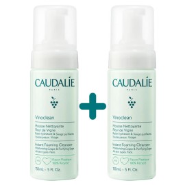 Caudalie Vinoclean Instant Foaming Cleanser Απαλός Αφρός Καθαρισμού Προσώπου 2x150ml