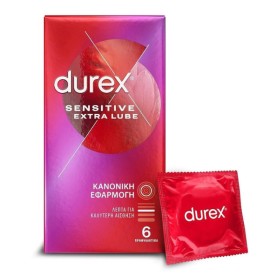 Durex Sensitive Extra Lube Λεπτά Προφυλακτικά, 6τεμ