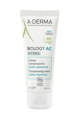 A-Derma Biology AC Hydra Αντισταθμιστική Καταπραϋντική Κρέμα για Δέρματα με Τάση Ακμής, 40ml