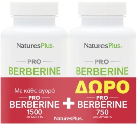 Natures Plus Promo Pro Berberine 1500mg, 60 capsules & 750mg, 60 κάψουλες