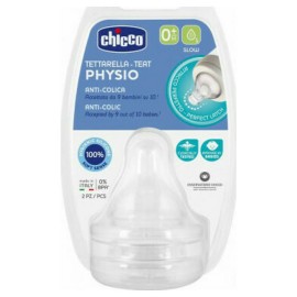 Chicco Physio Perfect Slow Θηλή Σιλικόνης Αργή Ροή 0m+ 2τμχ