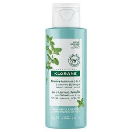 Klorane Organic Aquatic Mint 3in1 Purifying Face Cleansing Powder Καθαριστική Πούδρα για Μικτό Λιπαρό Δέρμα με Υδάτινη Μέντα & Άργιλο ΒΙΟ 50gr