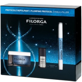 Filorga Xmas Promo Plumping Protocol Hyalu-Filler Αντιγηραντική Κρέμα Προσώπου με Υαλουρονικό Οξύ, 50ml, NCEF-Revitalize Serum Αντιρυτιδικός Ορός, 5ml, Lip Balm για Όγκο, 4g, 1σετ