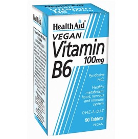 Health Aid Βιταμίνη B6 (Pyridoxine Hcl) 100mg, 90 ταμπλέτες