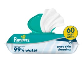 Pampers 99% Water Μωρομάντηλα με Ήπια Λοσιόν & 99% Νερό με Καπάκι 60 Τεμάχια