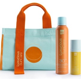 Intermed Promo Pack με Luxurious Sun Care Αντηλιακός Ορός Προσώπου SPF 30, 50ml, Antioxidant Sunscreen Invisible Αντηλιακό Spray για Πρόσωπο & Σώμα SPF 30, 200ml & Δώρο Τσάντα Θαλάσσης, 1τεμ, 1σετ