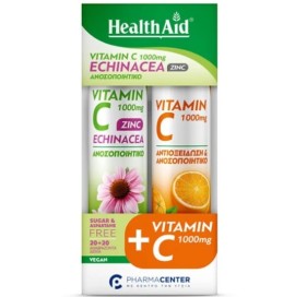 Health Aid Vitamin C 1000mg Echinacea 20 αναβράζουσες ταμπλέτες + Vitamin C 1000mg 20 αναβράζουσες ταμπλέτες