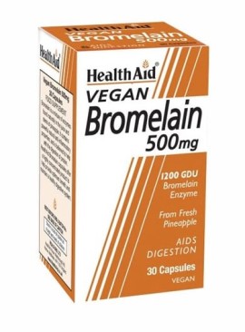 Health Aid Bromelain 500mg Φυσικό Πεπτικό Ένζυμο, 30 κάψουλες