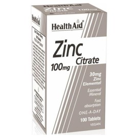 Health Aid Zinc Citrate 100mg Συμπλήρωμα Διατροφής με Ψευδάργυρο 100tabs