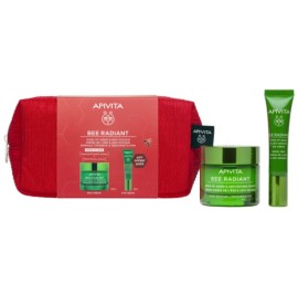 Apivita Bee Radiant Promo Pack με Κρέμα Πλούσιας Υφής για Σημάδια Γήρανσης & Ξεκούραστη Όψη, 50ml & Δώρο Κρέμα Ματιών για Σημάδια Γήρανσης & Ξεκούραστη Όψη, 15ml & Νεσεσέρ, 1τεμ, 1σετ