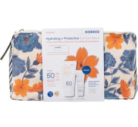 Korres Hydrating & Protective Suncare Ritual με Yoghurt Αντηλιακή Κρέμα Προσώπου SPF 50, 50ml & Δώρο Greek Yoghurt Ενυδάτωση με Προβιοτικά Κρέμα-Gel, 20ml & Νεσεσέρ, 1τεμ, 1σετ