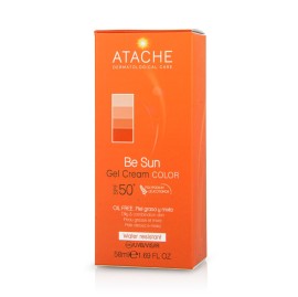 Atache Be Sun Gel Cream Color SPF50+ Oil Free Αντηλιακή Κρέμα Προσώπου με Χρώμα για Μεικτή-Λιπαρή Επιδερμίδα, 50ml