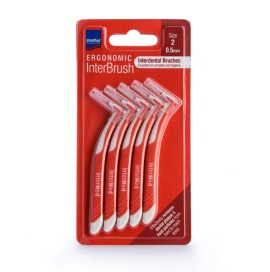 Intermed Ergonomic InterBrush Μεσοδόντια Βουρτσάκια Κόκκινα 0.5mm Μέγεθος 2, 5τμχ