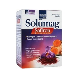 Intermed Solumag Saffron & Curcumin Συμπλήρωμα Διατροφής για τη Διατήρηση της Θετικής Διάθεσης Γεύση Εσπεριδοειδών 20 Φακελίσκοι