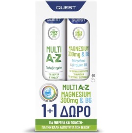 Quest Πακέτο Προσφοράς Once a Day Multi A-Z Multivitamin 20 Effer.tabs & Magnesium 300mg & B6, 20 Effer.tabs