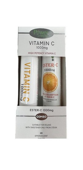 Power Of Nature Vitamin C 1000mg, 20 Αναβρ. & Δώρο Εster C 1000mg, 20 Aναβράζουσες