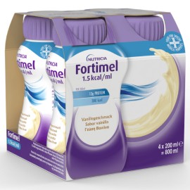 Nutricia Fortimel Protein 1,5kcal Βανίλια Θρεπτικό Συμπλήρωμα Διατροφής σε Υγρή Μορφή Υψηλής Περιεκτικότητας σε Πρωτεϊνη, 4 x 200ml