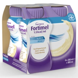 Nutricia Fortimel Protein 1,5kcal Βανίλια Θρεπτικό Συμπλήρωμα Διατροφής σε Υγρή Μορφή Υψηλής Περιεκτικότητας σε Πρωτεϊνη, 4 x 200ml