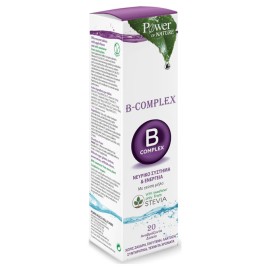 Power Health B Complex Συμπλήρωμα Διατροφής Συμπλέγματος Βιταμινών B με Στέβια 20 αναβράζοντα δισκία