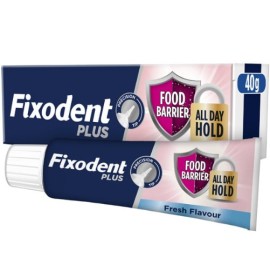Fixodent Plus Food Barrier Fresh Στερεωτική Κρέμα Τεχνητής Οδοντοστοιχίας με Γεύση Μέντας, 40g