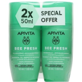 Apivita Promo Bee Fresh Αποσμητικό Roll On 24H Δράσης, 2x50ml