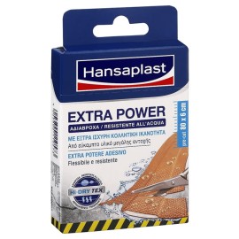 Hansaplast Extra Power Waterproof Αδιάβροχο Επίθεμα με Έξτρα Κολλητική Ικανότητα 8 επιθέματα των 10cmx6cm