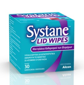 Systane Lid Wipes Μαντηλάκια Καθαρισμού Βλεφάρων, 30τεμ