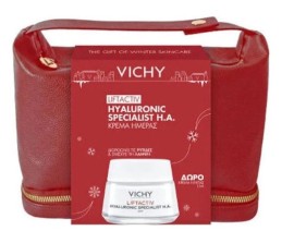 Vichy Xmas Promo με Liftactive Hyaluronic Specialist H.A. Κρέμα Ημέρας Ενάντια στα Πρώτα Σημάδια Γήρανσης για Κανονική & Μεικτή Επιδερμίδα, 50ml & Δώρο Liftactive Collagen Specialist 16 Κρέμα Νύχτας με Αντιρυτιδική Δράση, 15ml & Νεσεσέρ, 1τεμ, 1σετ