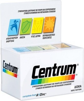 Centrum A to Zinc 60 tabs