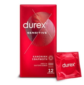 Durex Προφυλακτικά Λεπτά Sensitive για Κανονική Eφαρμογή, 12 τεμάχια