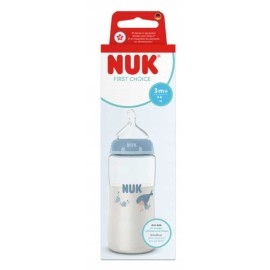 NUK First Choice Πλαστικό Μπιμπερό με Δείκτη Ελέγχου Θερμοκρασίας 3m+, 300ml